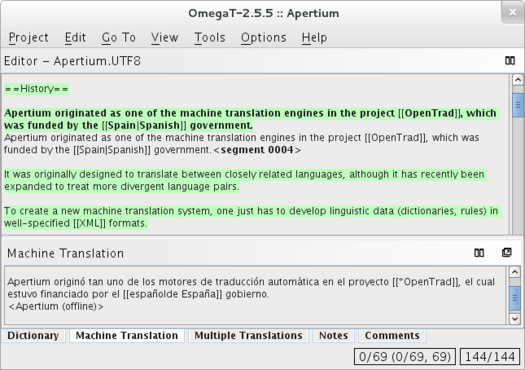 Apertium-OmegaT - Apertium